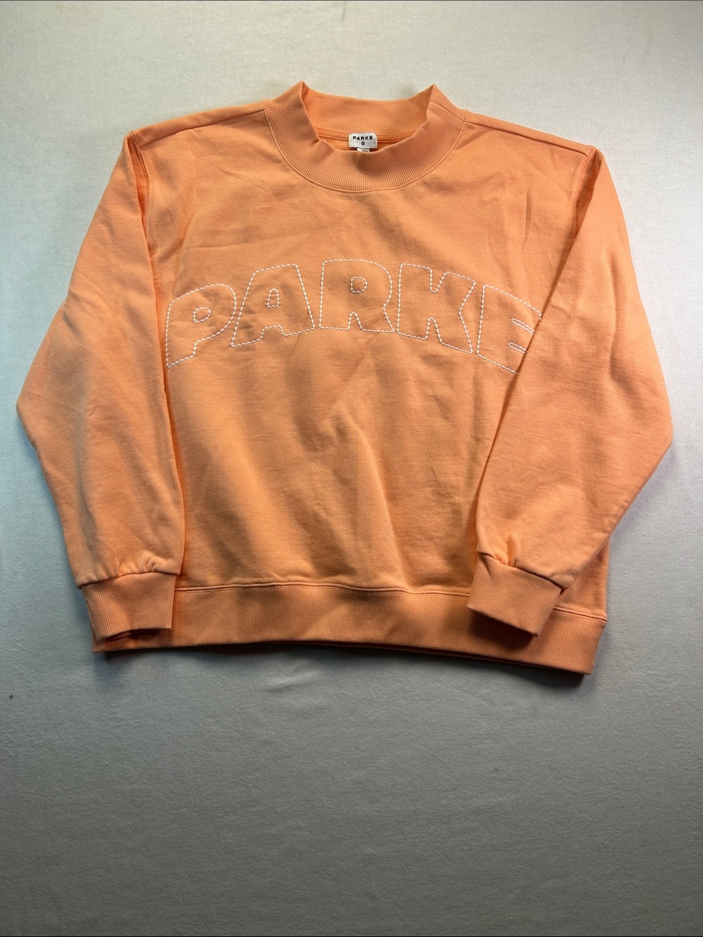 Parke Peach Crew Sweatshirt with Embroidered Logo